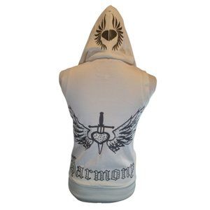 NEW- Love Stitch Off-White/ Cream Sleeveless Hoodie Size Small